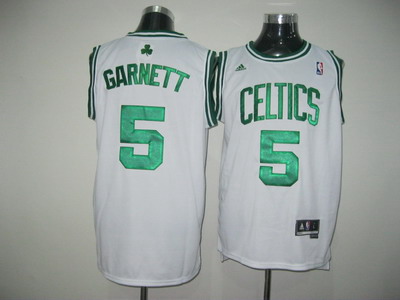  NBA Boston Celtics 5 Kevin Garnett Home White Swingman Jersey